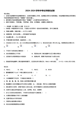 海南省琼中学县中考化学押题卷含解析