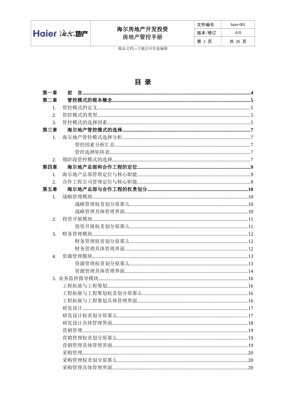 海尔地产管控手册_第2页