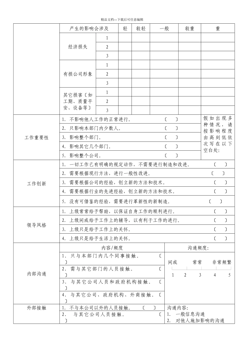 海泰克公司岗位分析调查问卷_第2页