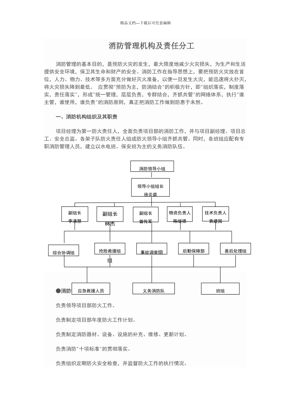 消防管理机构及责任分工_第1页