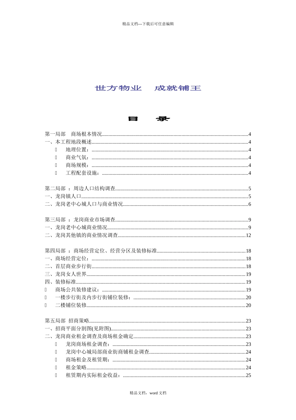 深圳一流商业地产机构某项目招商方案_第2页