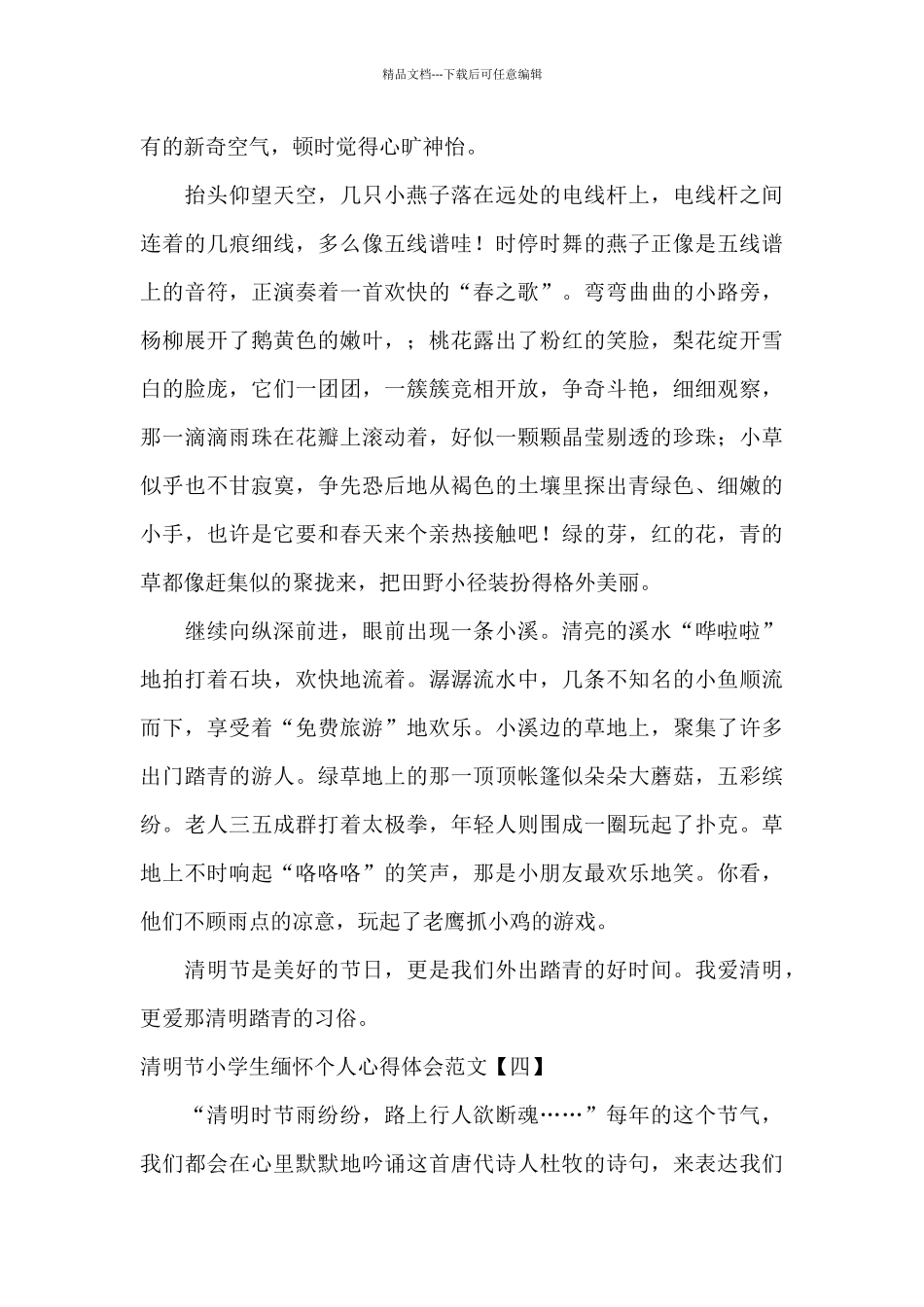 清明节小学生缅怀个人心得体会范文_第3页