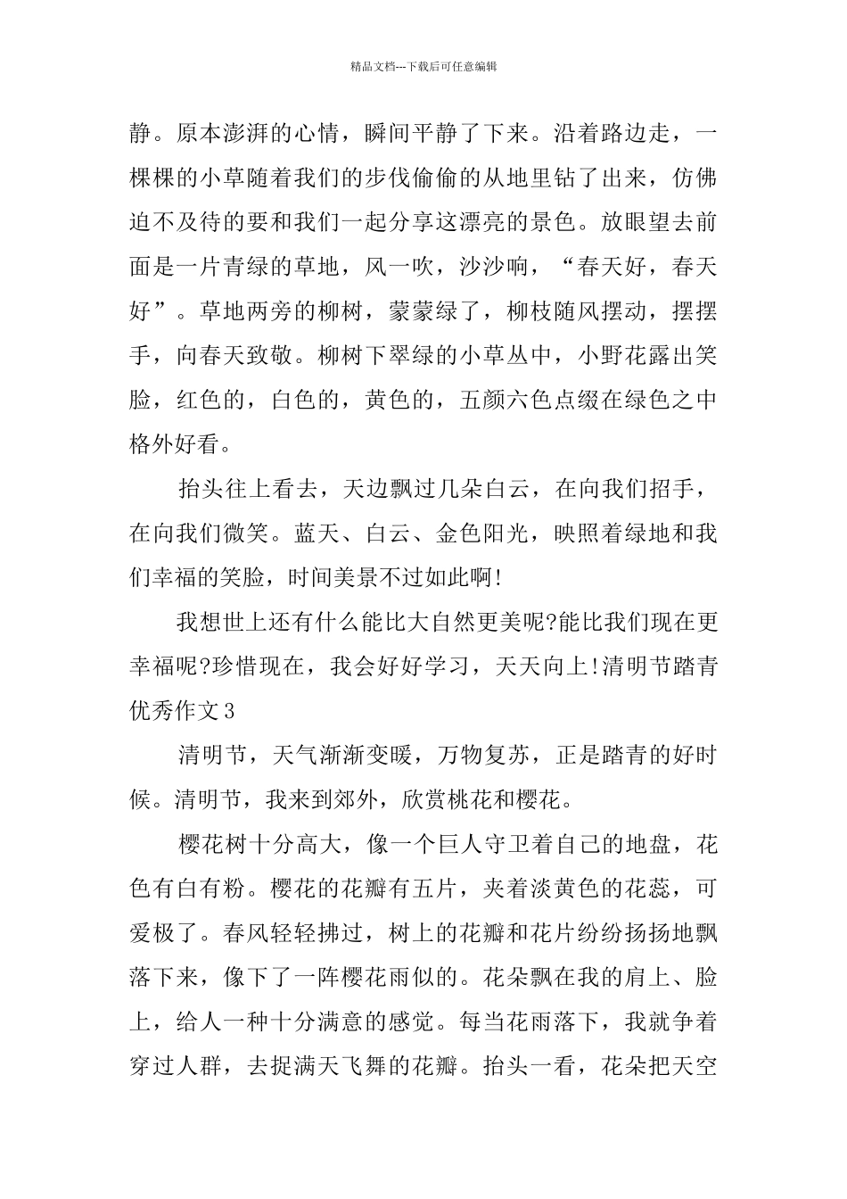 清明节踏青优秀作文_第3页