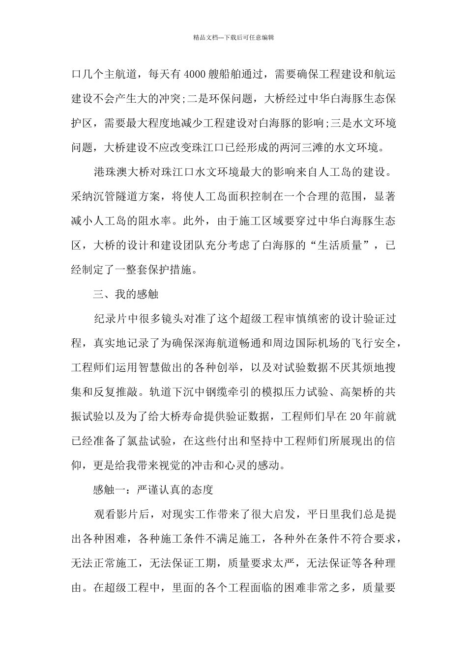 港珠澳大桥观后感100字10篇_第2页