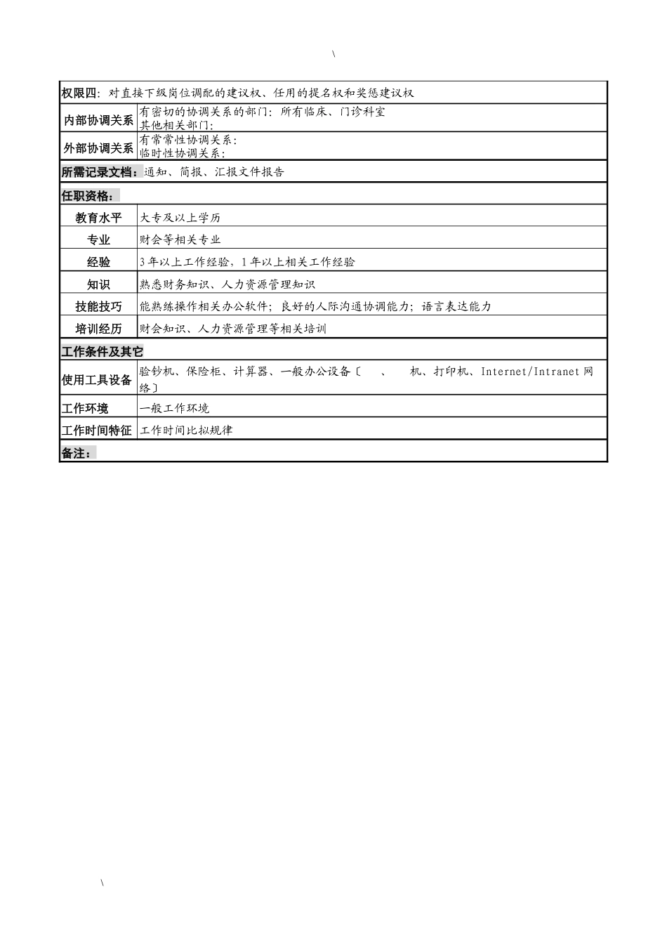 湖北新华医院财务中心门诊收费组组长岗位说明书_第2页