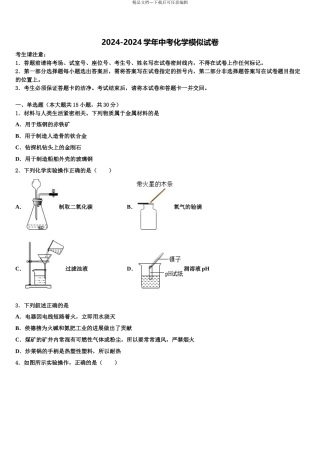 湖南省娄底市双峰县十校联考最后化学试题含解析