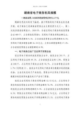 湖南省电子商务初具规模doc
