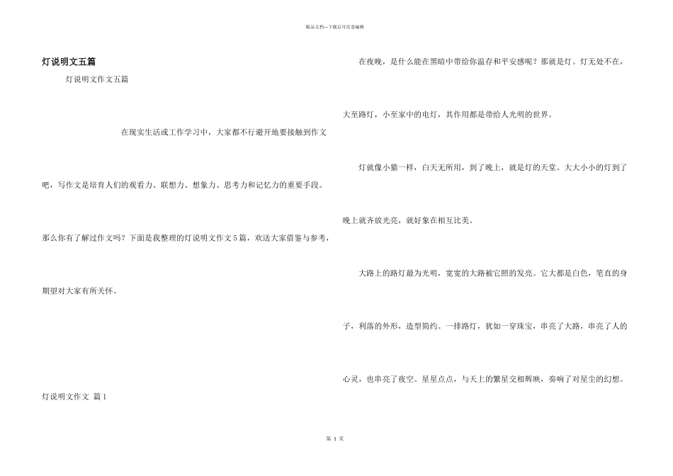 灯说明文五篇_第1页