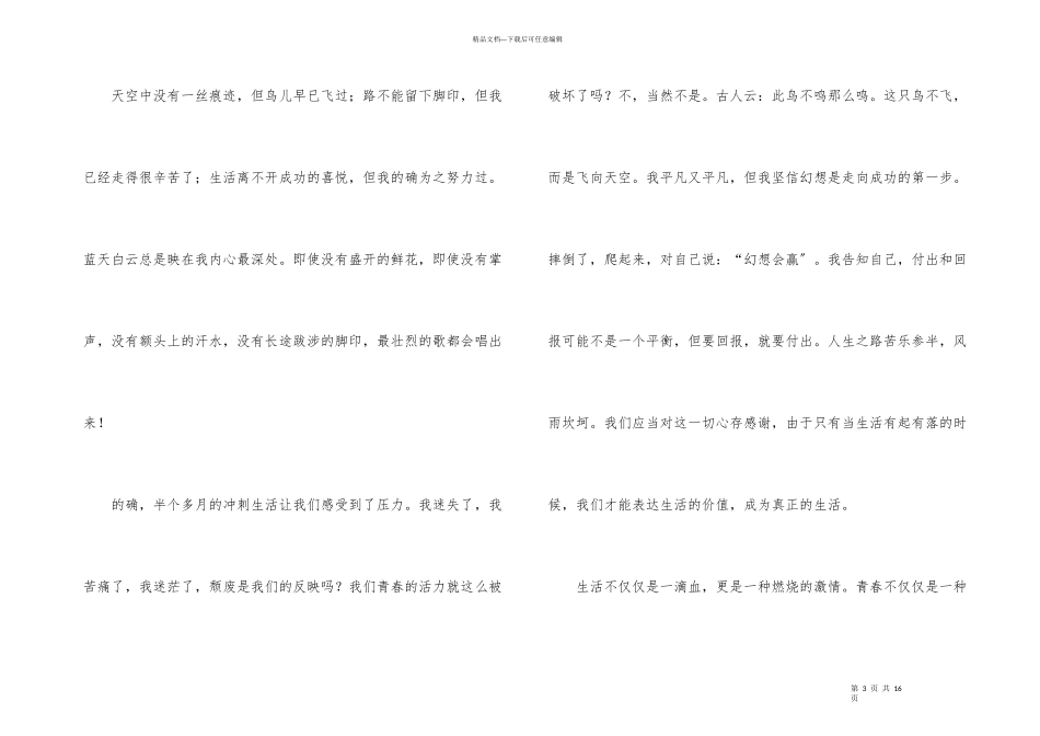 点燃青春梦想的演讲稿_第3页