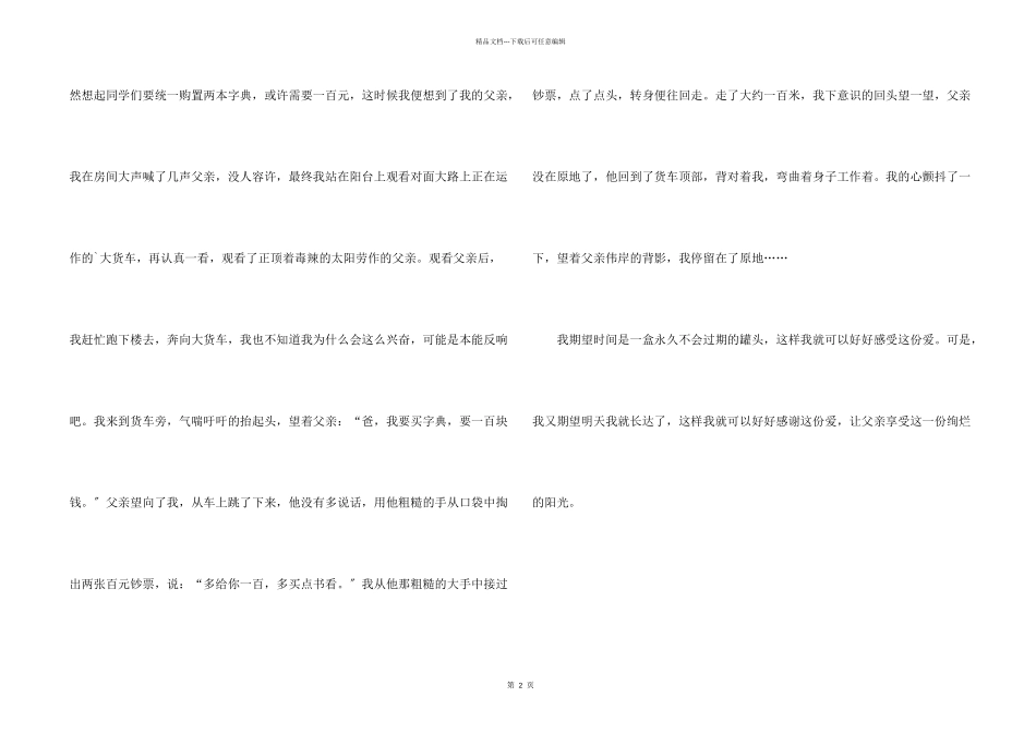 灿烂的阳光六年级记叙文_第2页