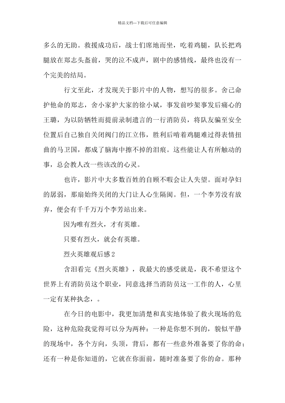 烈火英雄观后感_第2页