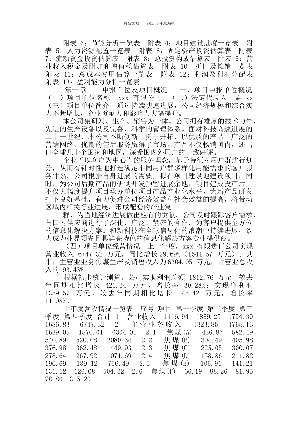 焦煤项目可行性计划_第2页