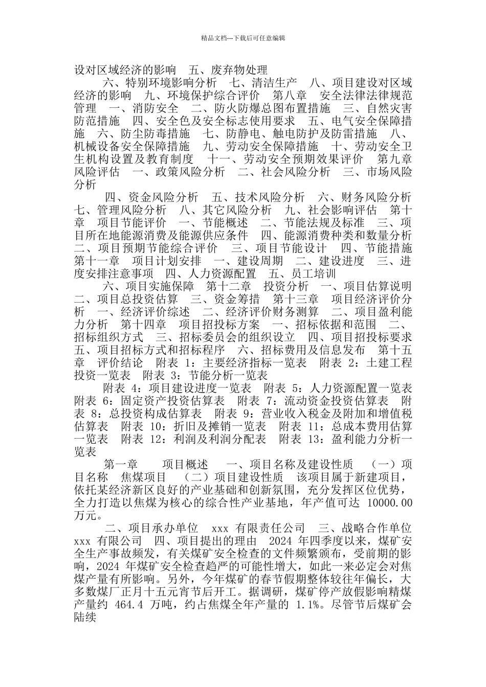 焦煤项目可行性报告_第2页