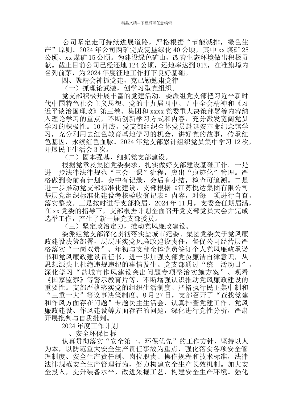 煤矿2024年度工作总结及2024年度工作计划_第3页