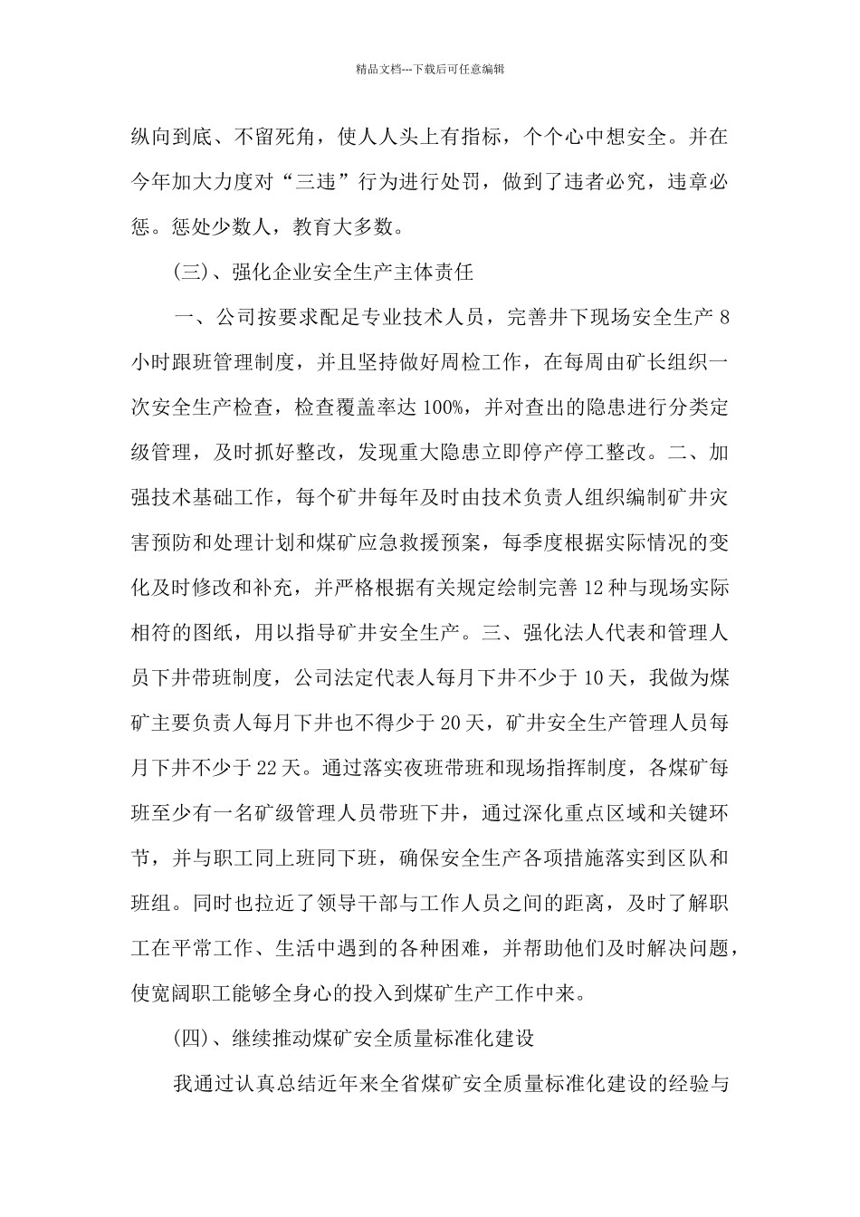 煤矿年度工作述职报告_第3页