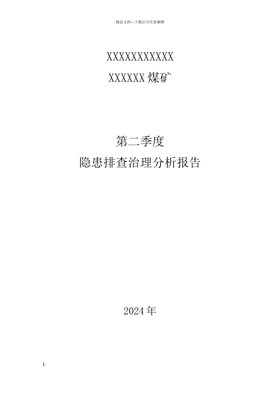 煤矿隐患排查治理分析报告_第1页