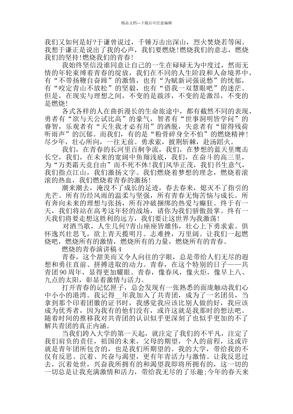 燃烧的青春演讲稿5分钟_第3页
