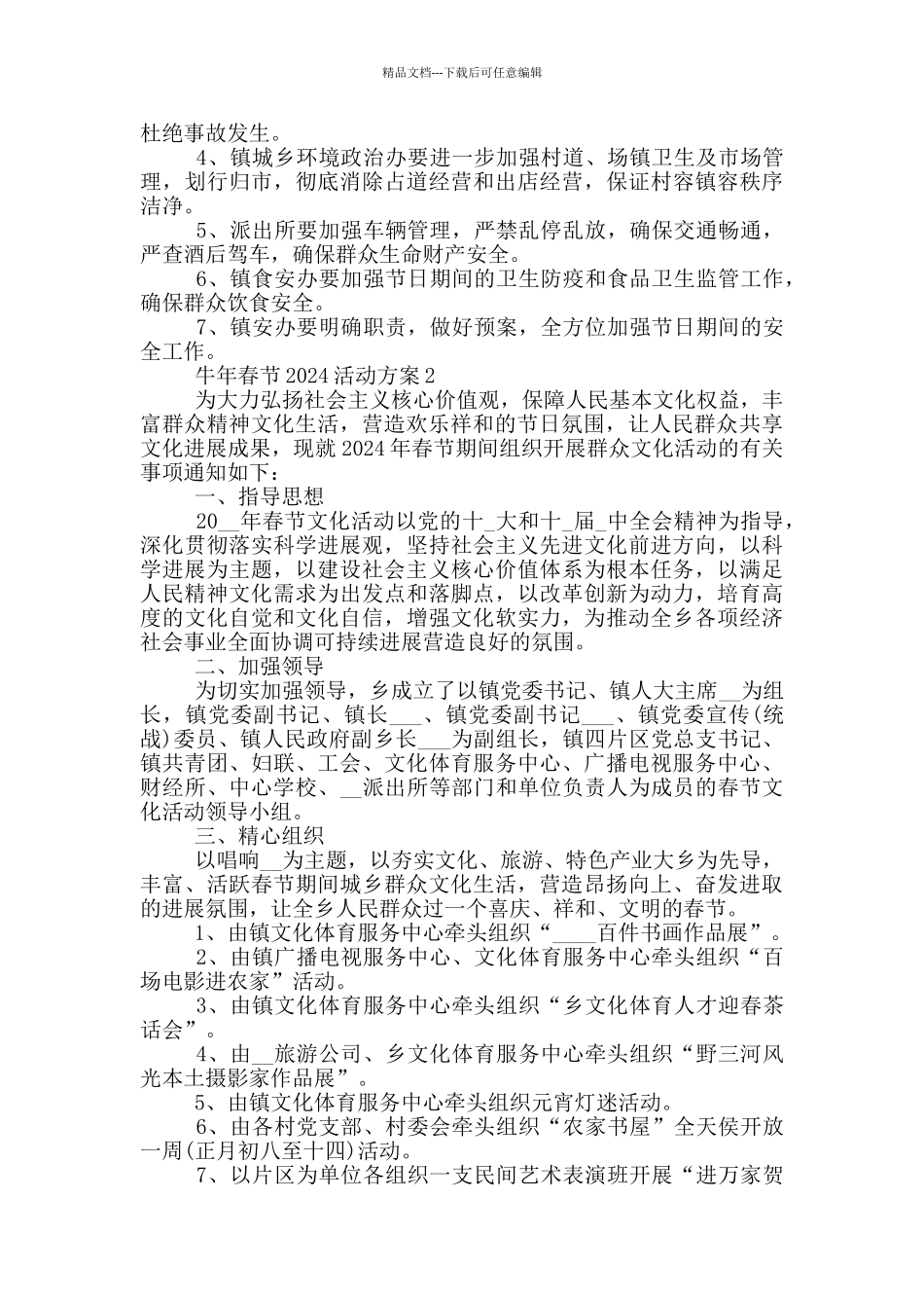 牛年春节2024活动方案策划模板_第2页