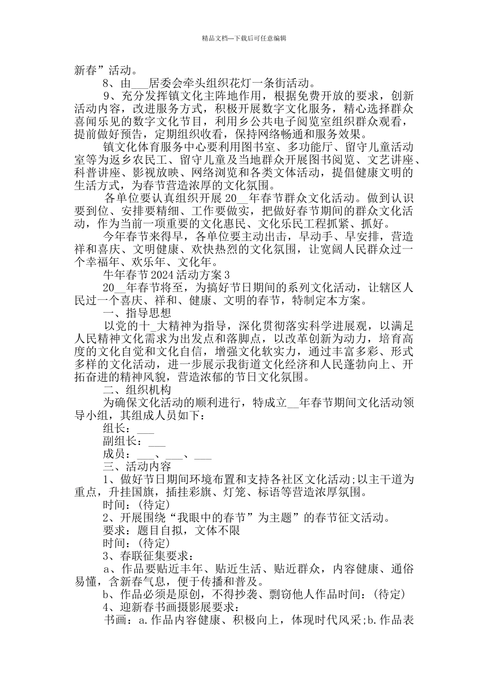 牛年春节2024活动方案策划模板_第3页