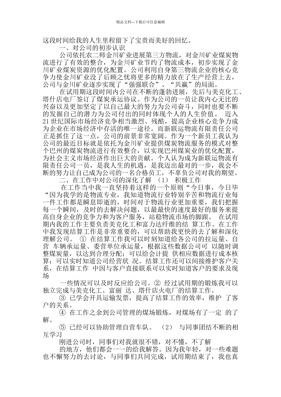 物流操作试用期工作总结_第2页