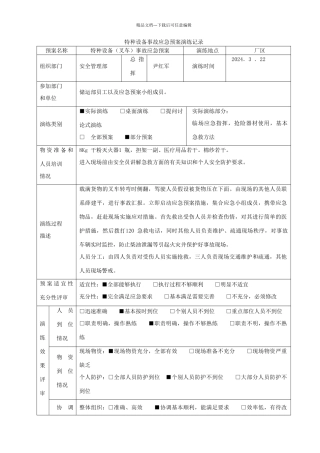 特种设备应急预案演练记录