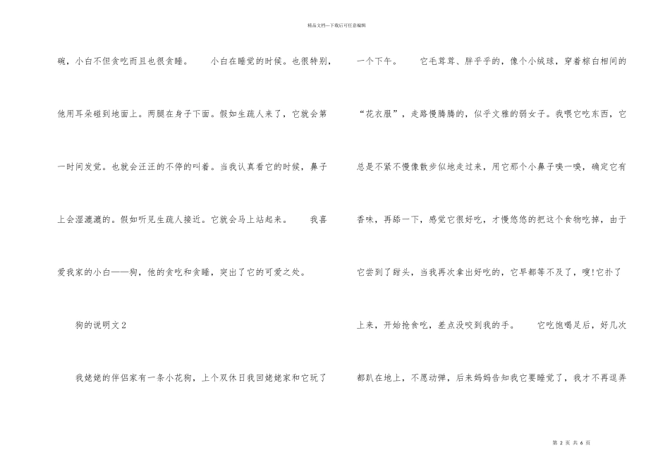 狗的说明文500字左右_第2页
