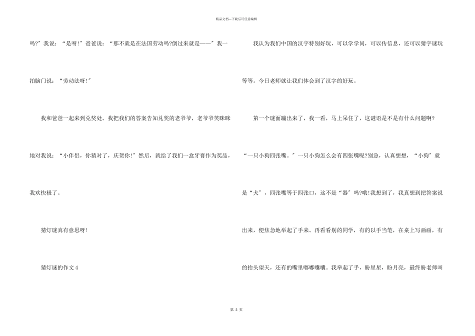 猜灯谜小学二年级_第3页