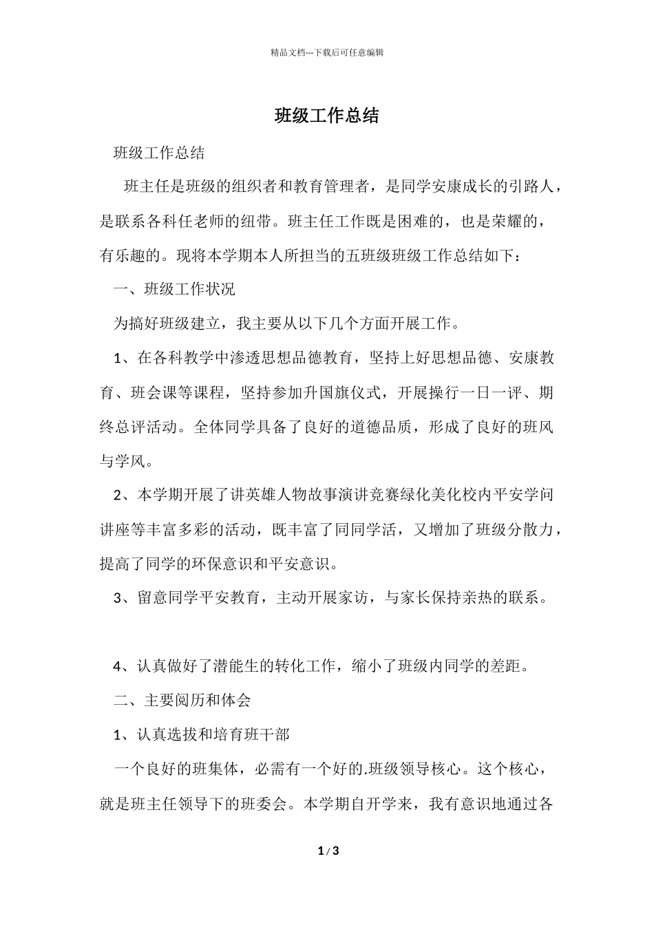 班级工作总结_第1页
