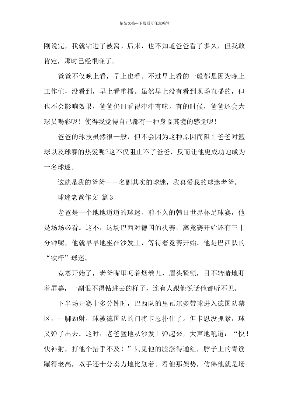 球迷老爸作文300字_第3页