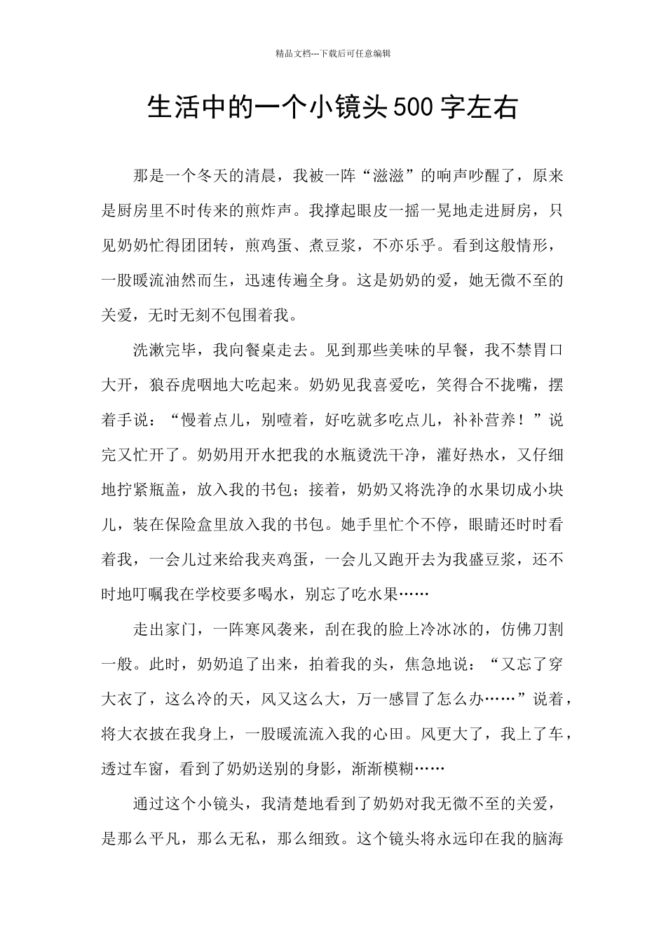 生活中的一个小镜头500字左右_第1页
