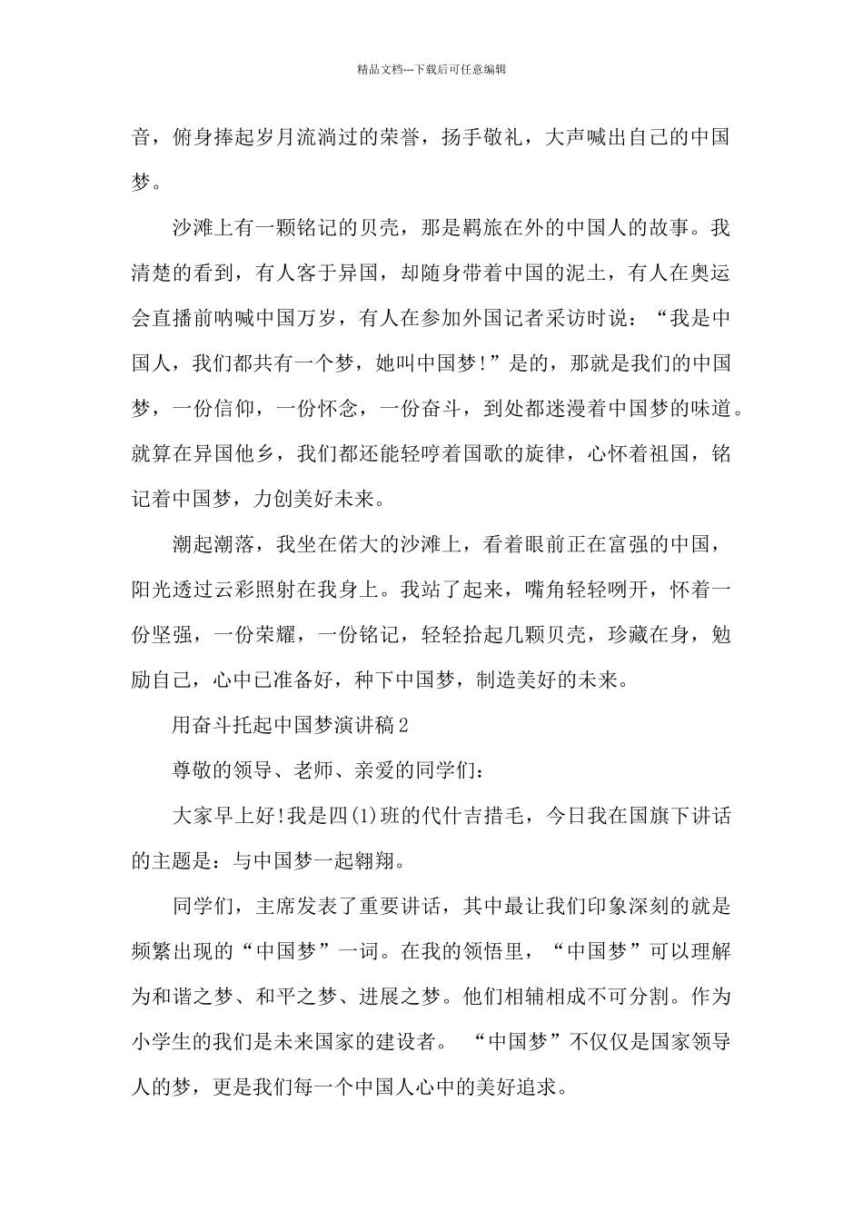 用奋斗托起中国梦演讲稿范文5篇_第2页