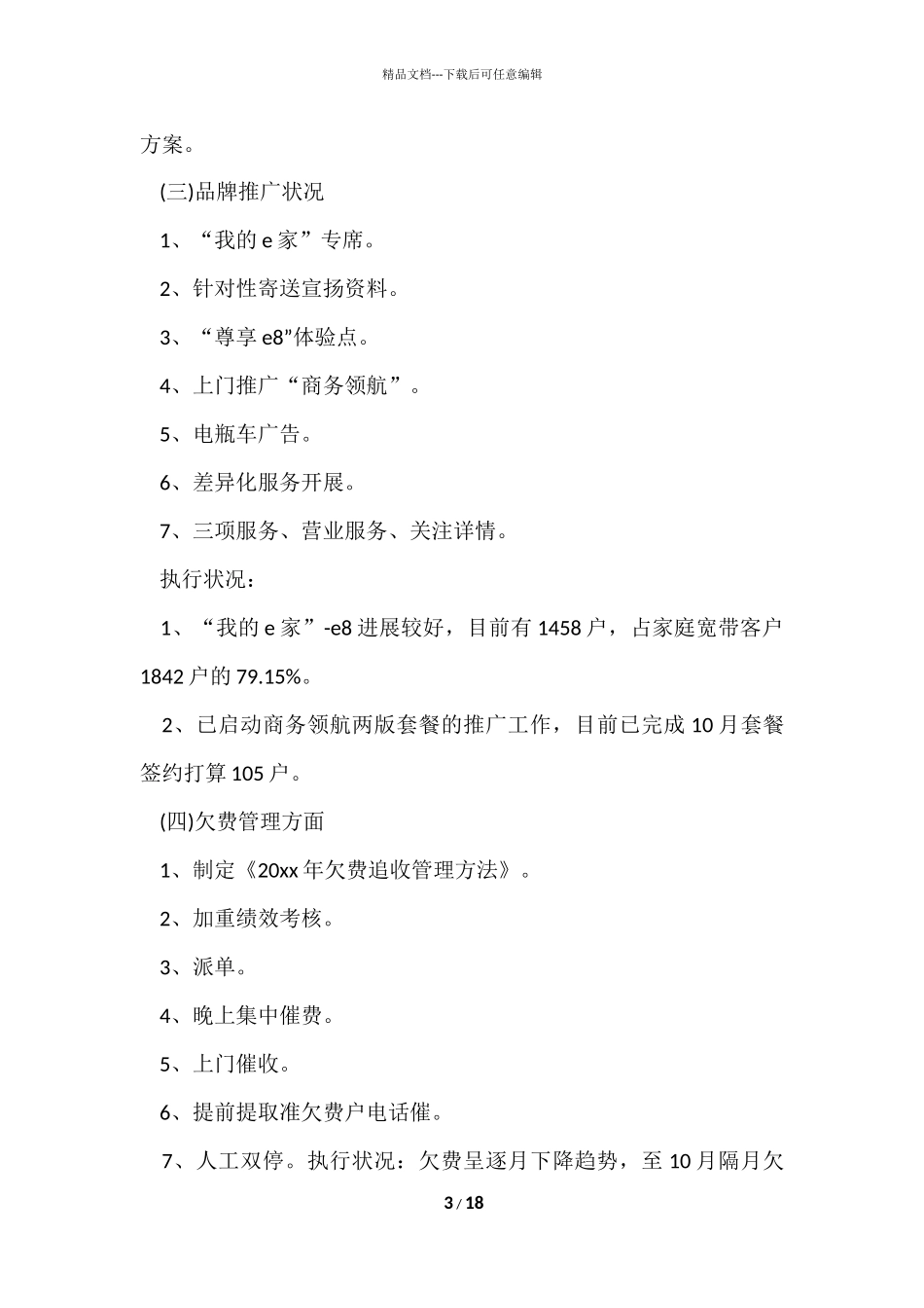 电信分公司工作总结及工作计划_第3页