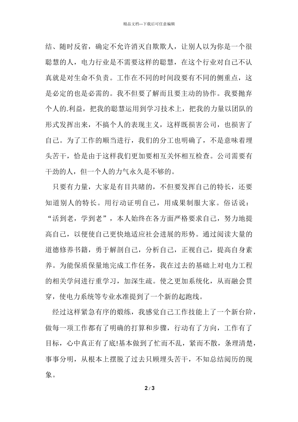 电力员工作总结_第2页