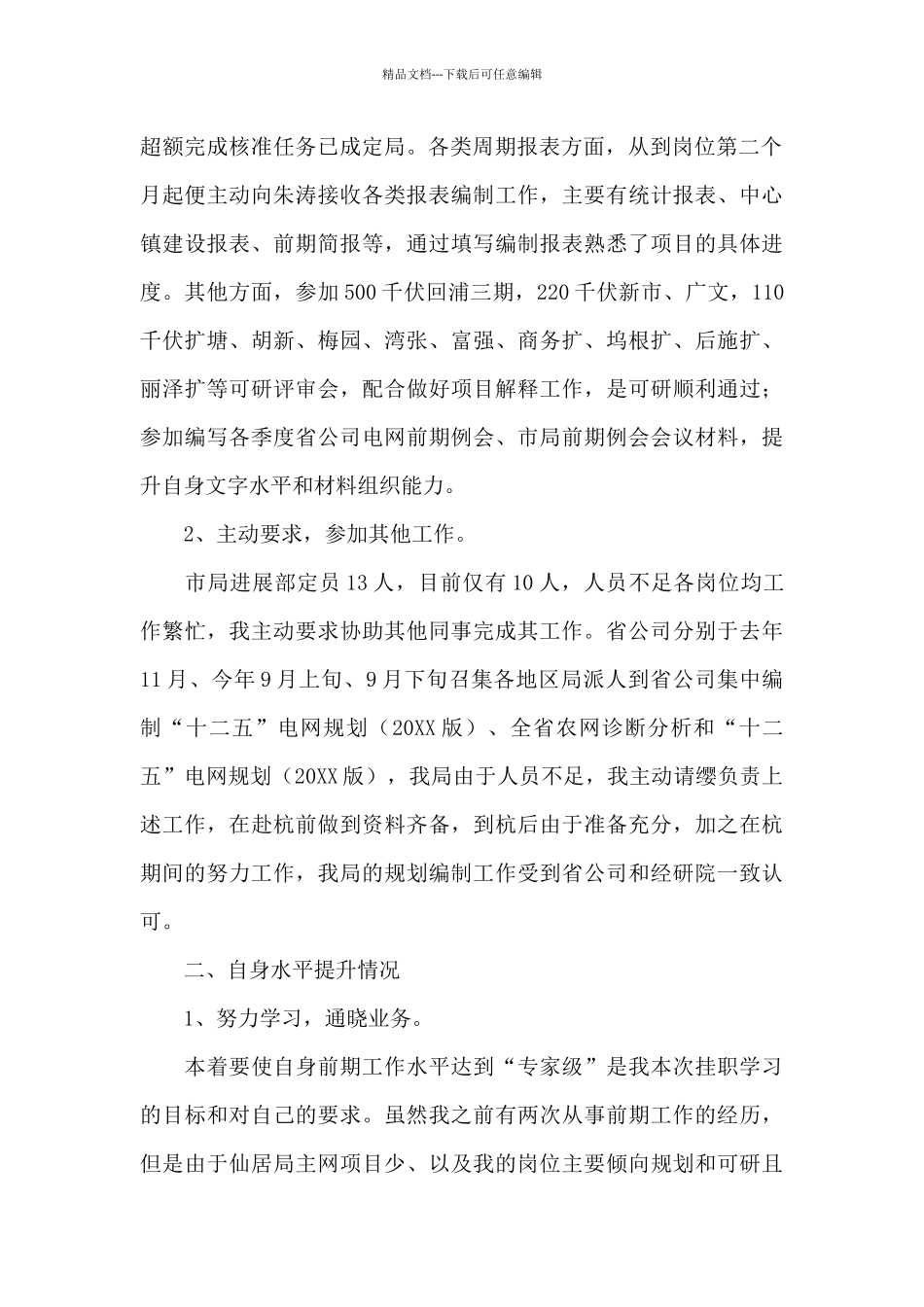 电力挂职锻炼工作总结_第2页