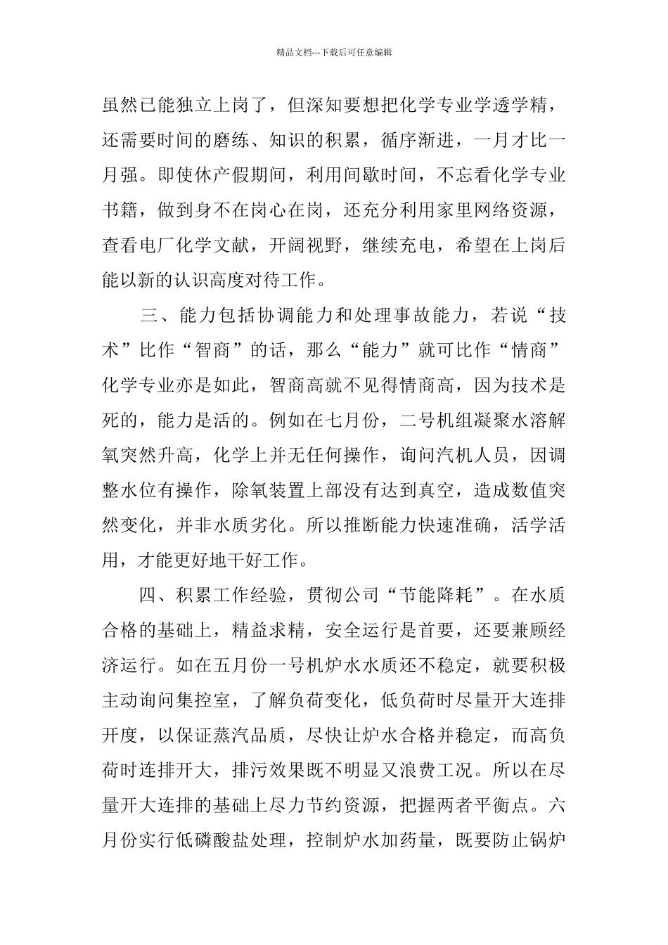 电厂个人工作总结模板五篇_第2页