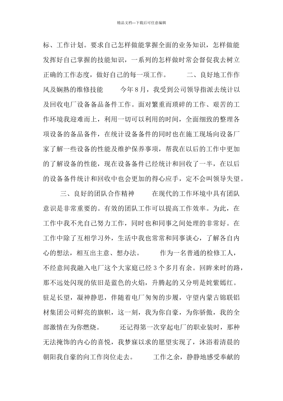 电厂员工个人年终工作总结三篇_第2页