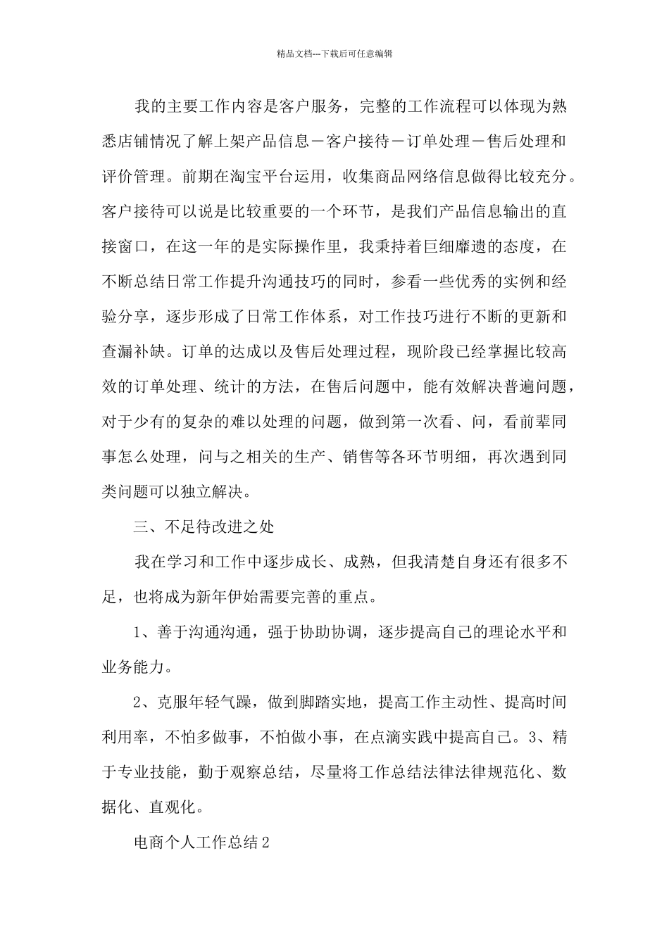 电商个人工作总结5篇_第2页