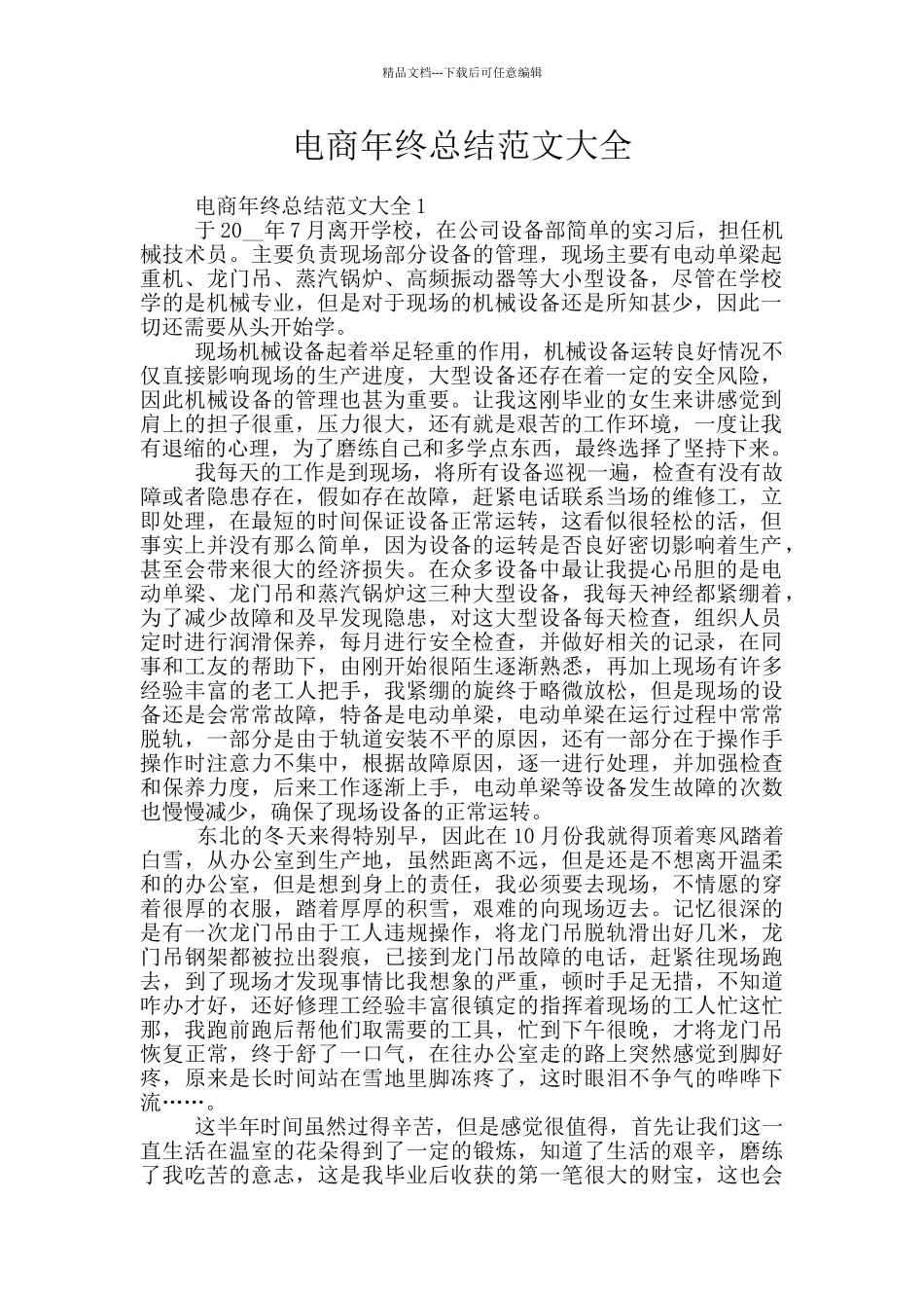 电商年终总结范文大全_第1页