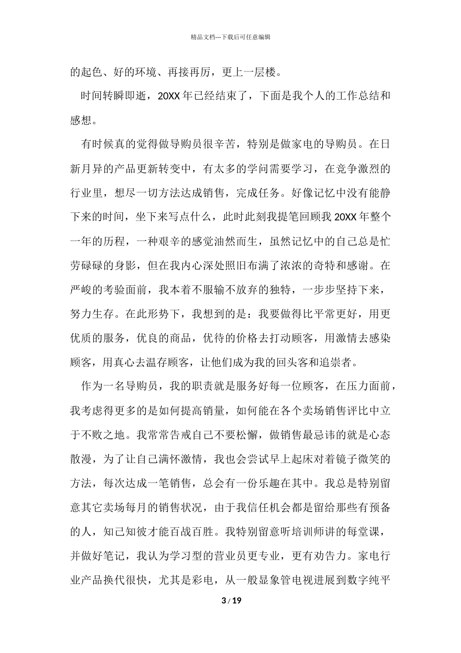 电器产品销售个人工作总结（5篇）_第3页