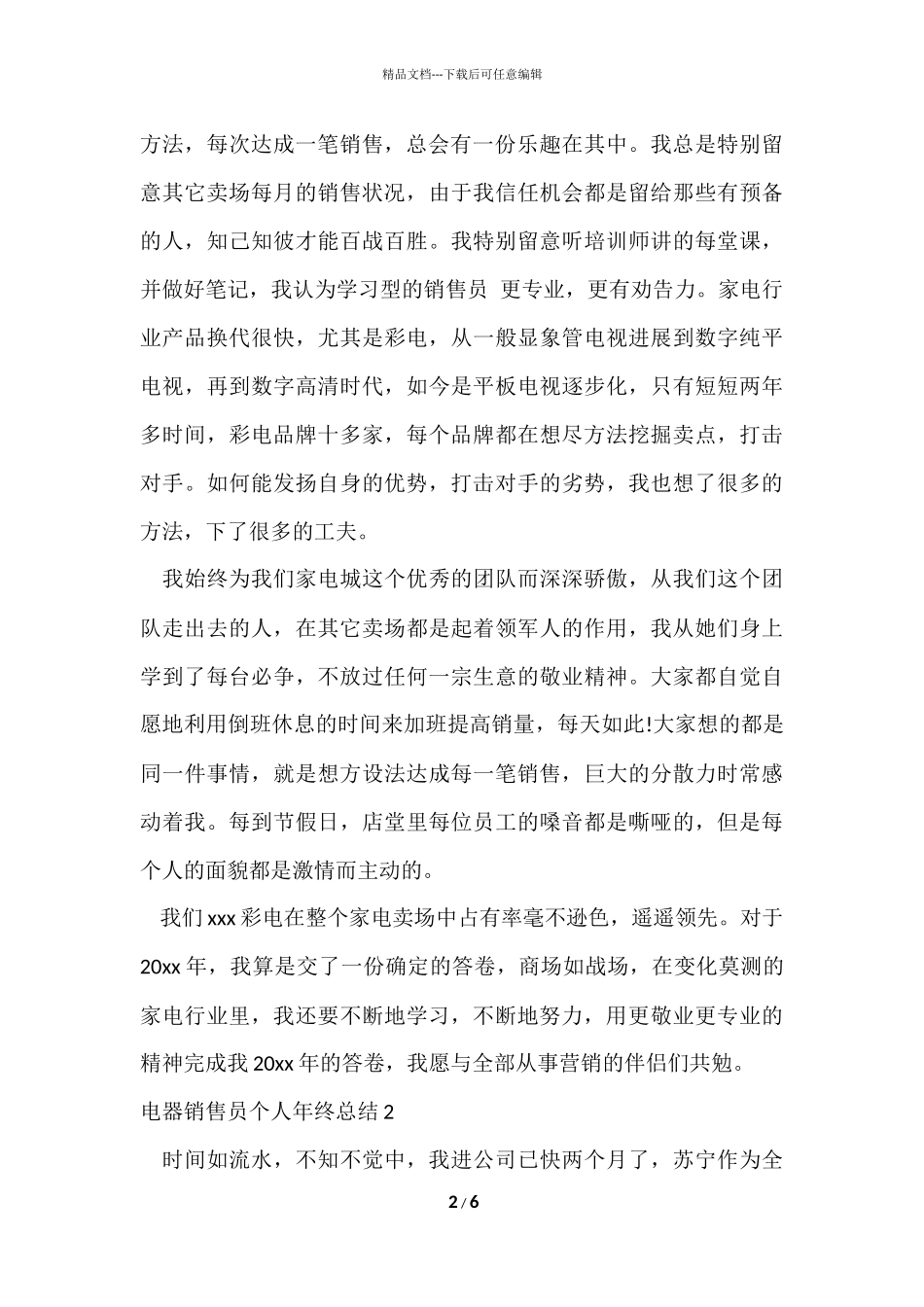 电器销售员个人年终总结_第2页