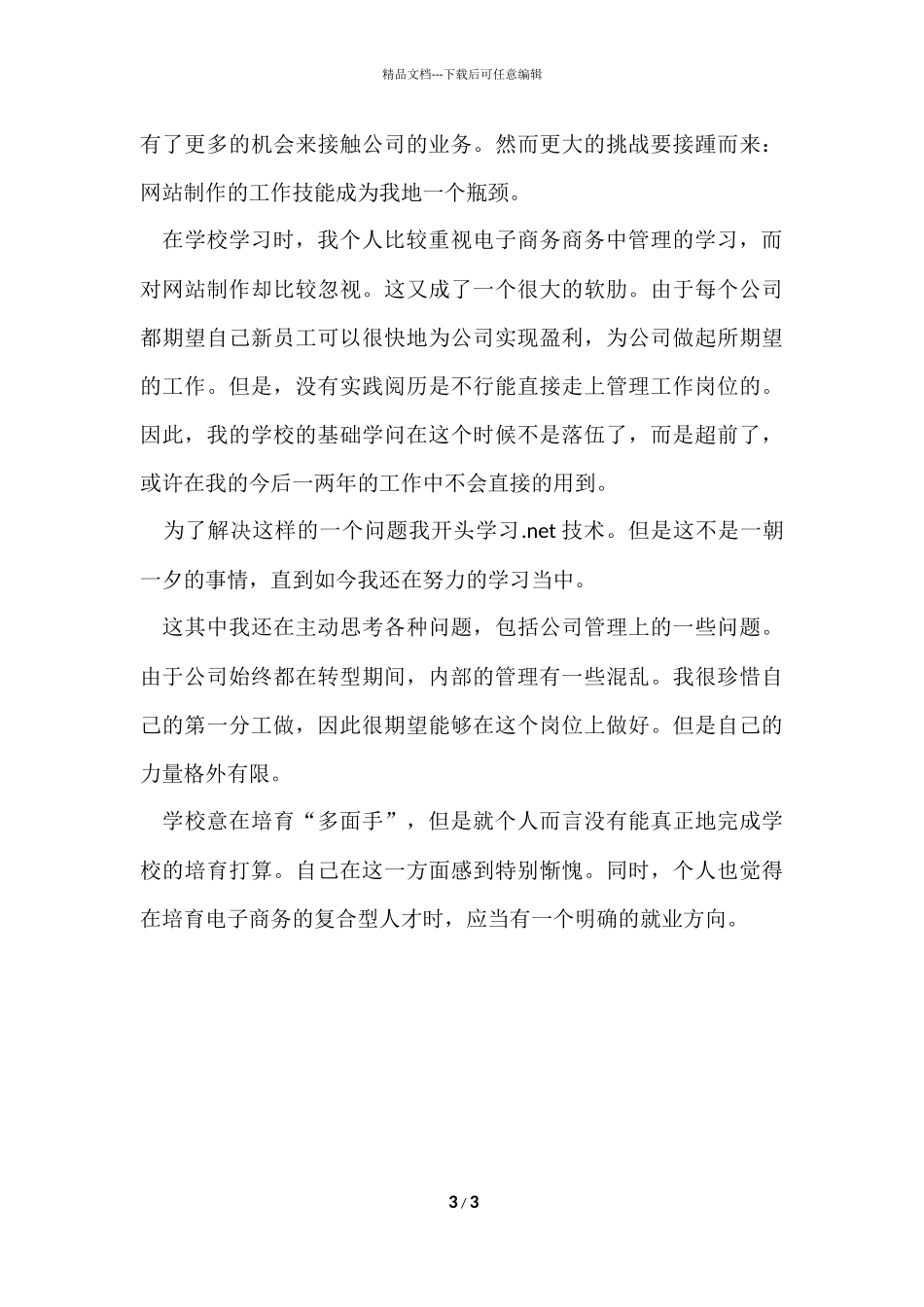 电子商务部的实习总结_第3页