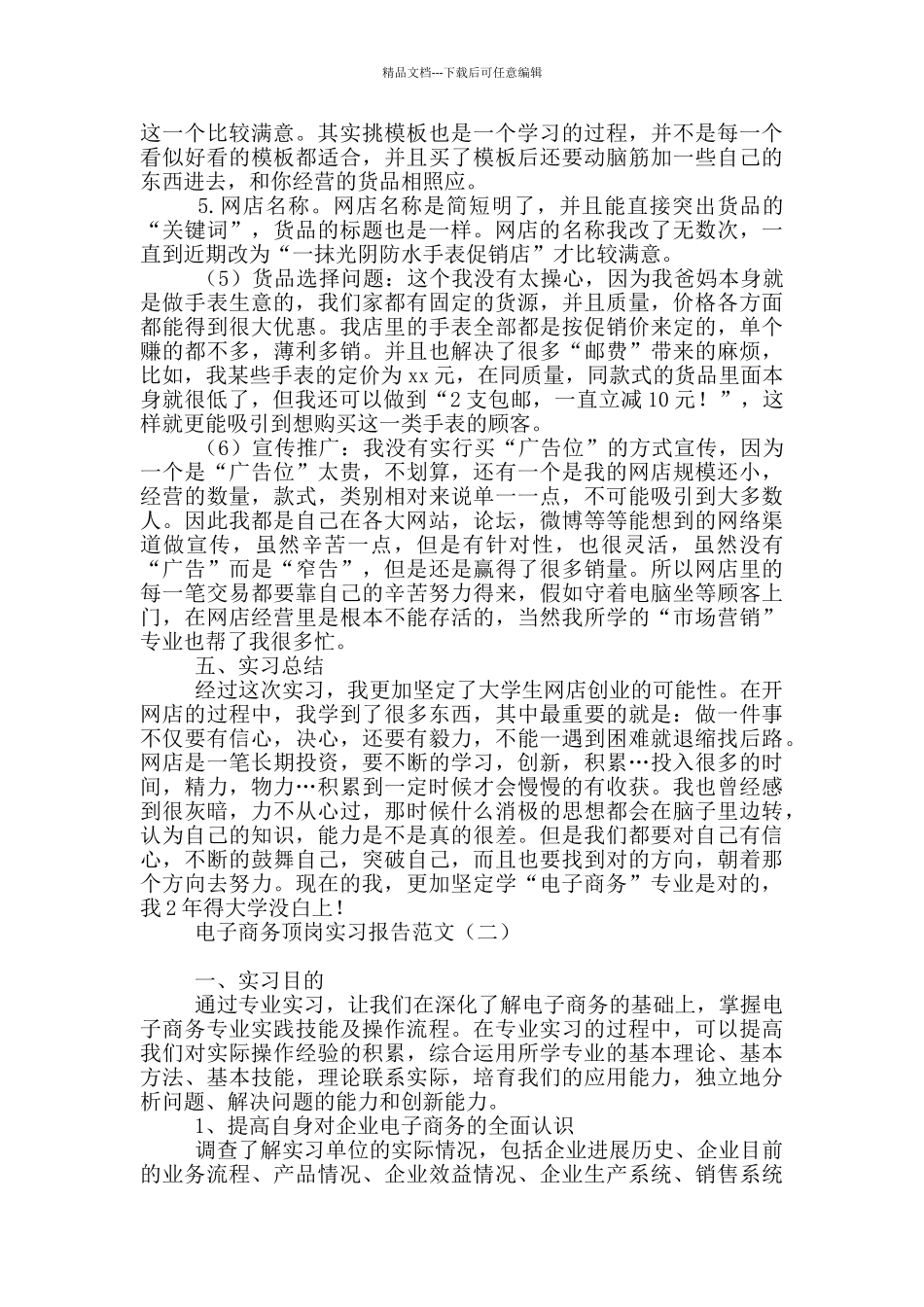 电子商务顶岗实习报告范文_第2页