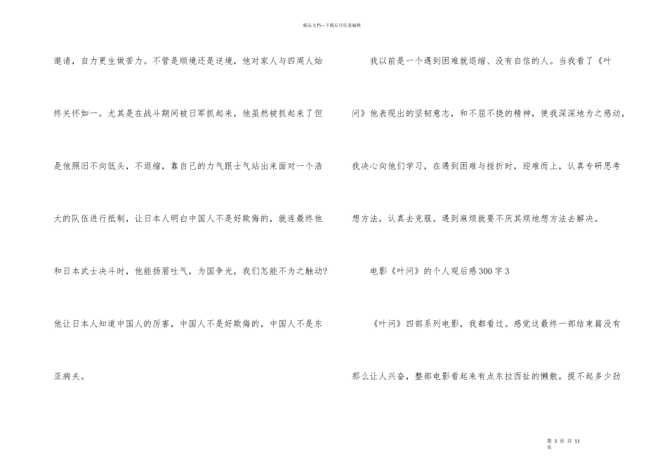 电影《叶问》的个人观后感300字_第3页