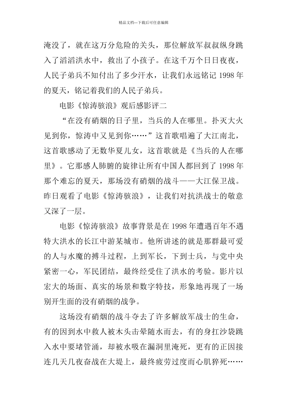 电影《惊涛骇浪》观后感影评5篇_第2页