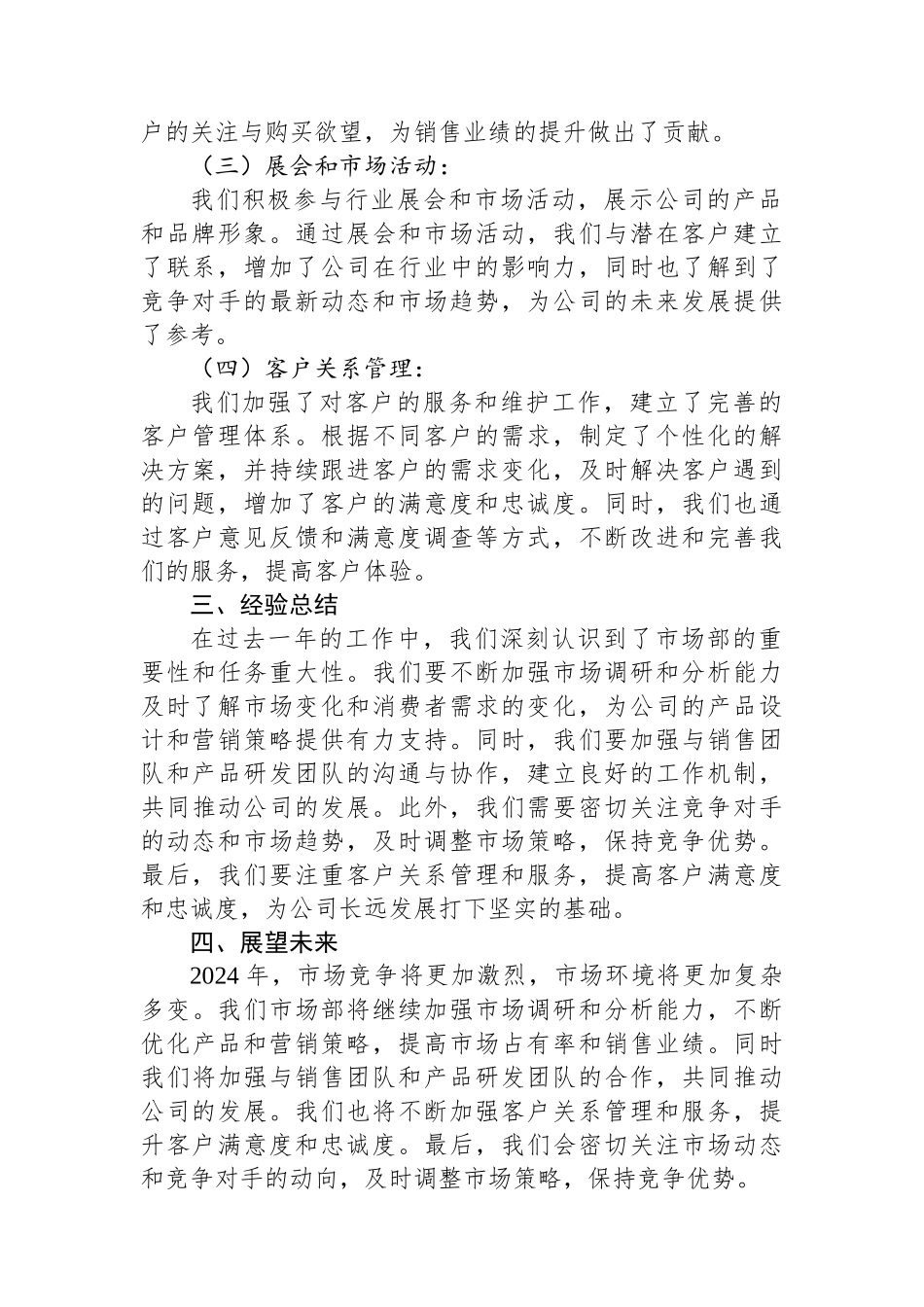 市场部2024年述职报告_第2页