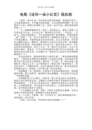 电影《送你一朵小红花》观后感