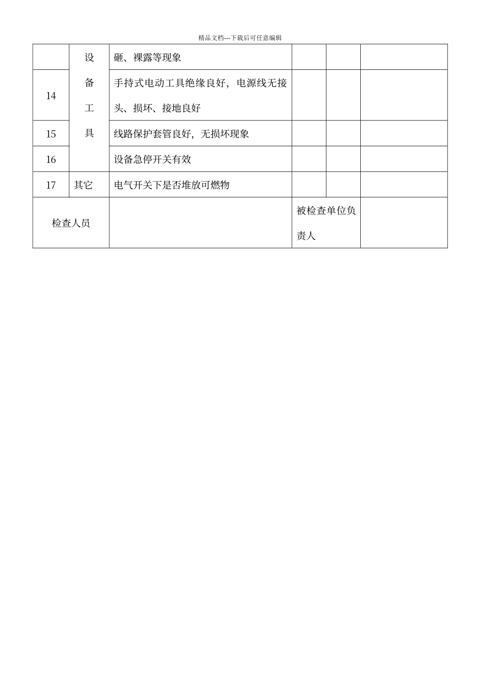 电气安全检查记录表_第2页