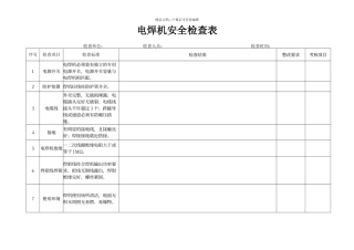 电焊机安全检查表