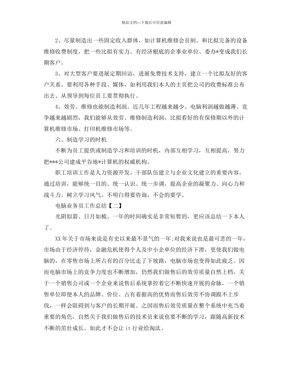 电脑业务员工作参考总结_第3页