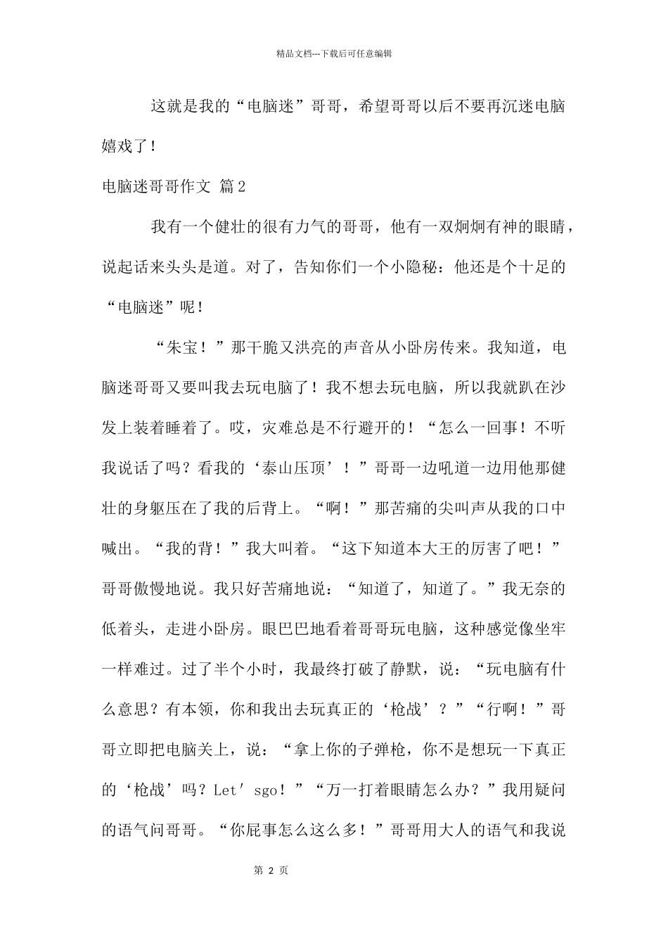 电脑迷哥哥作文3篇_第2页